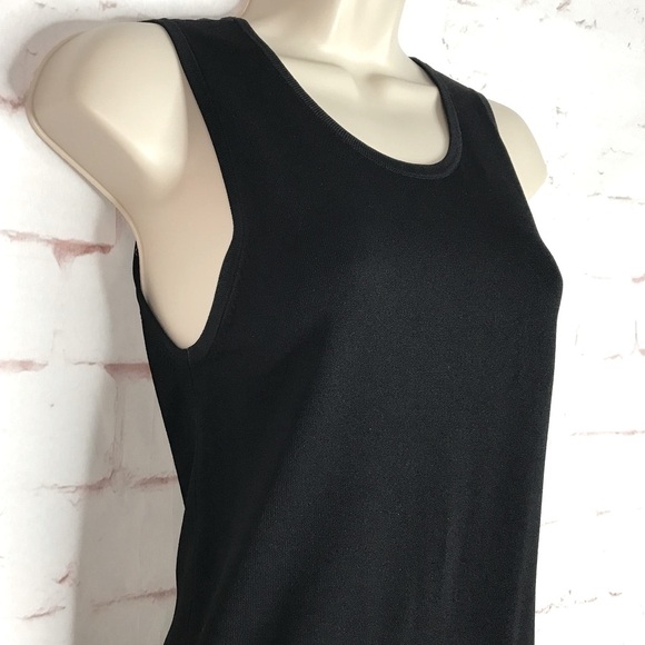 PARKER XS Kennedy Black Knit Pleated Skirt Drop Waist Lace Up Ties Tank Dress XS - Picture 4 of 16